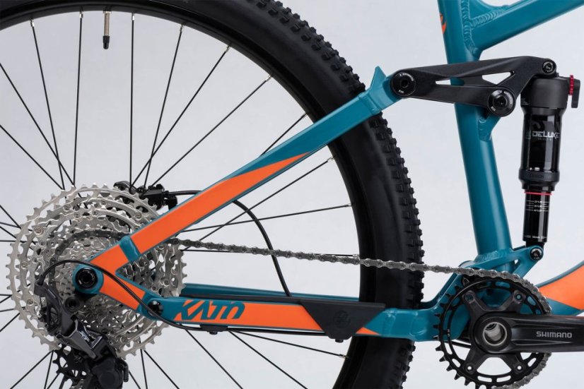 GHOST Kato FS Universal 27.5 Blue Green/Monarch Orange Matt (2025) - Varianta: XS