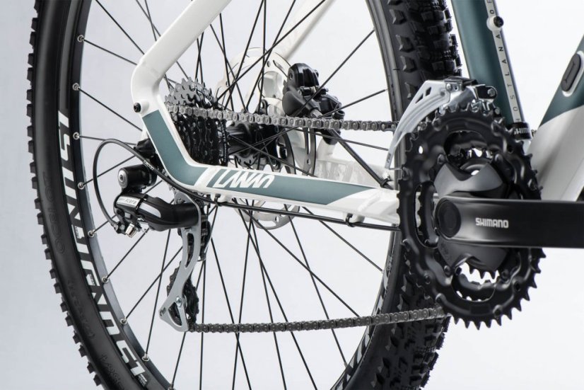 GHOST Lanao Essential 27.5 Pearl White/Green Bay Metallic (2025) - Varianta: S 15.5"